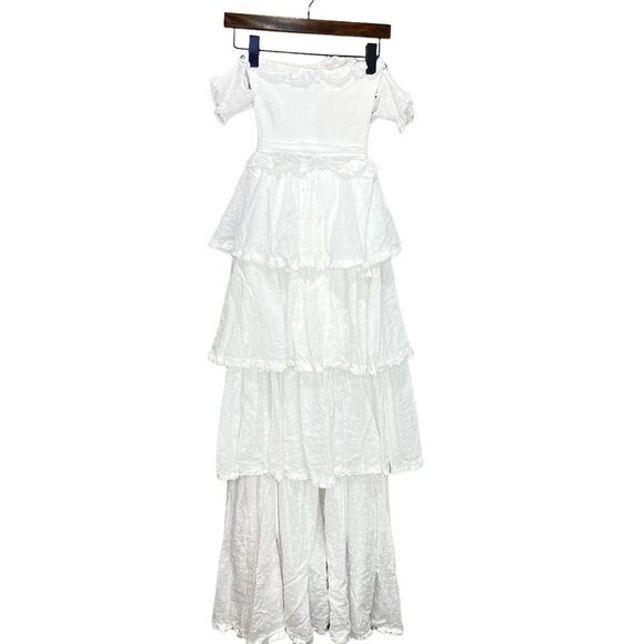 NEW V. Chapman Angelina Dress in White Meringue Size 0 - Picture 7 of 16